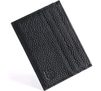 URAQT Cartera para tarjetas de crédito, cartera ultrafina de cuero con bloqueo RFID, funda delgada minimalista para tarjetas de crédito, Negro, one size, Minimalista