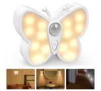 URAQT Children's Night Light,1 Pieces Night Light with Motion Sensor,3 Brightness Levels,3 COLOR Modes for Hallway,Children's Room,Stairs,Wardrobe,Bedroom, Living Room(Butterfly)