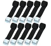 URAQT Cinchas de Amarre, 10 Pcs 180kg Cinchas Hebilla,Cinchas de Amarre Rapido Cinchas para Baca Coche, Portabicicletas, Surf, Bici, Kayak, Moto Resistente Correa Amarre, 0.5M Negro