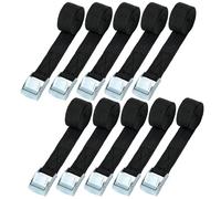 URAQT Cinchas de Amarre, 10 Pcs 180kg Cinchas Hebilla,Cinchas de Amarre Rapido Cinchas para Baca Coche, Portabicicletas, Surf, Bici, Kayak, Moto Resistente Correa Amarre, 1M Negro