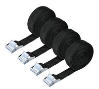 URAQT Cinchas de Amarre, 4 Pcs 300 CM 180kg Cinchas Hebilla,Cinchas de Amarre Rapido Cinchas para Baca Coche, Portabicicletas, Surf, Bici, Kayak, Moto Resistente Correa de Amarre, Negro