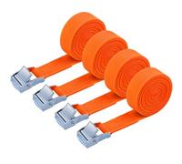 URAQT Cinchas de Amarre, 4 Pcs 300 CM 250kg Cinchas Hebilla,Cinchas de Amarre Rapido Cinchas para Baca Coche, Portabicicletas, Surf, Bici, Kayak, Moto Resistente Correa de Amarre, Naranja