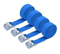 URAQT Cinchas de Amarre Rapido, 4 Pcs 180kg con Hebilla, Correa para Baca Coche, Portabicicletas, Surf, Bici, Kayak, Moto Resistente, 2M Azul