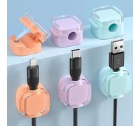 URAQT Clip de Alambre Magnético, Clips de Soporte de Cable, 6 Pcs Organizadores de Cables con Magnético Duraderos, Organizador de Cables Autoadhesivo Hogar USB Cargador Oficina y Coche