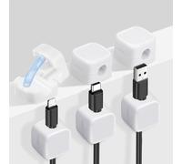 URAQT Clip de Alambre Magnético, Clips de Soporte de Cable, 6 Pcs Organizadores de Cables con Magnético Duraderos, Organizador de Cables Autoadhesivo Hogar USB Cargador Oficina y Coche
