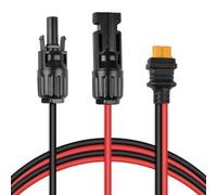 URAQT Conector del panel solar al cable adaptador XT60 12AWG, 60CM IP68 impermeable doble funda PVC resistente al calor, para el panel solar RV portátil estación solar generador