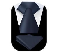 URAQT Conjuntos de Corbatas de Hombre, 2 Pcs Corbata y Pañuelo de Bolsillo, 8CM Atar y 23 * 23CM Cuadrada de Bolsillo, Formal Ropa Accesorios Regalo Hombre para Bodas, Fiesta, Business (Azul Marino)