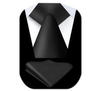 URAQT Conjuntos de Corbatas de Hombre, 2 Pcs Corbata y Pañuelo de Bolsillo, 8CM Atar y 23*23CM Cuadrada de Bolsillo, Formal Ropa Accesorios Regalo Hombre para Bodas, Fiesta, Business Negocios (Negro)