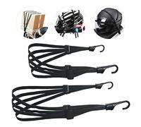 URAQT - Correa elástica para Equipaje (90 cm y Correa elástica de Equipaje de 60 cm con Ganchos para Camping/Bicicleta/Motocicleta/fijador Casco/Equipaje/Mochila), 2 Unidades Ajustable elástica