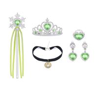 URAQT Disfraz Accesorios, Corona de Princesa, Varita, Aretes, Collar y Anillo Cumpleaños Fiesta Cosplay Carnaval Cosplay Halloween