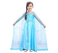 Uraqt Disfraz de Princesa Frozen Elsa, Traje del Vestido Traje de Princesa de la Nieve Vestido Infantil Disfraz de Princesa de Niñas Para Frozen Themed Fiesta Cumpleaños Halloween Traje Fiesta (120)