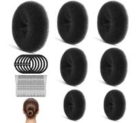 URAQT Donut Moño De Pelo, 7PC Donut de Pelo, Accesorios de Peinado Kit con 30 Horquillas y 6 goma para el pelo, Fabricante De Panecillos De Pelo para Bailarines Niñas y Mujeres, Peinado DIY