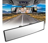 URAQT Espejo Retrovisor Interior Universal Antideslumbrante Panorámico para Automóvil, SUV y Camiones - Negro 310mmx85mm