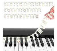 URAQT Etiquetas desmontables para teclado de piano, 88 teclas, teclas de piano, pegatinas reutilizables para principiantes, notas de piano, instrucciones (idioma español no garantizado) para niños y