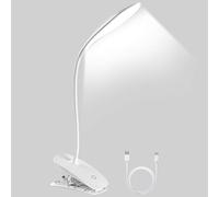 URAQT Flexo Led Escritorio, Lampara Lectura Pinza, Lampara de Acrilonitrilo butadieno estireno con Panel Táctil, 3 Niveles de Brillo y Modo de Carga USB, 360 ° Flexible-1