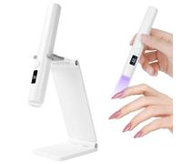 URAQT Lampara Uñas Semipermanentes, Lampara Uñas con Carga USB y 4 Puntas de Silicona Transparente, Lampara UV LED Uñas con 2 Temporizador Regalo para Bricolaje en Casa para Mujeres Viene con Soporte