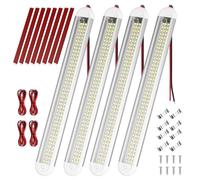URAQT LED Iluminación Interior del Coche, 12V-85V 8W LED Barra de Luz Interior con Interruptor, 4PCS 120 Leds 6500K Tubo Lámpara de Coches para Vehículos, Caravana, RV, Barco, Camper, Gabinetes