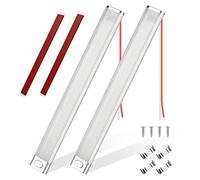 URAQT LED Iluminación Interior del Coche, 12V 8W Barra de Luz con Interruptor, 2PCS 120 Leds 6500K Cabina Lámpara Con Interruptor y Cable Extensión para Caravana, RV, Barco, Camper, Gabinetes