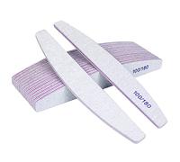 URAQT - Lima de uñas profesional, 16 unidades de doble cara, lima 100/180 grano lavable para uñas, salón de peluquería, animales domésticos (blanco)