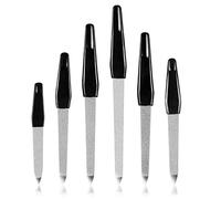 URAQT Limas de Uñas, 6 Piezas Limas para Uñas de Diamante con Mango Cómodo, Lima de Uñas de Doble Cara de Acero Inoxidable, Lima de Uñas Metálica para Pedicura y Manicura, 6 Tamaños Lima Zafiro