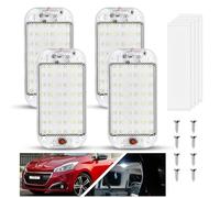 URAQT Luces de Techo Interiores de Coche, 12-85V DC 48 LED Blanco Super Brillante Iluminación Interior de Coche con Interruptor ON/Off para Iluminación de Coche, RV, Van, Baño, Armario, Caravan(4pcs)