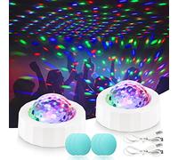 URAQT Luces Luz para Fiesta y Discoteca, 2 PCS Mini LED, 4 Colores, Portátil, USB, para Hogar y Coche