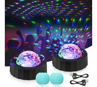 URAQT Luces Luz para Fiesta y Discoteca, 2 PCS Mini LED, 4 Colores, Portátil, USB, para Hogar y Coche