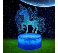 URAQT Luz Nocturna 3D, Luz Ilusión LED de 7 Colores, Luz Nocturna Regulable, Luz Nocturna Acrílica Luz Nocturna para Niños con Cable USB, Regalo Cumpleaños para Niñas y Niños, Decoración Dormitorio