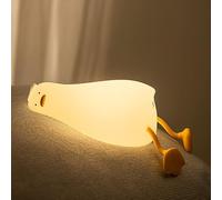 URAQT Luz Nocturna Infantil de Lying Flat Duck, LED de Noche con USB Recargable para Niños y Bebés - Lámpara de Regalo con Brillo Ajustable y Temporizador