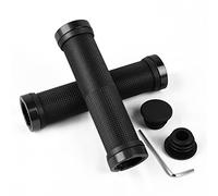 URAQT Manijas de Manillar de Bicicleta Mango de Goma Antideslizante con 2 Cerradura de Aluminio/2 Puntas de Aluminio Extensible/Llave Allen, Mango de Bicicleta para Scooter Cruiser Silla