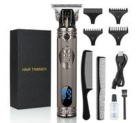 URAQT Maquina Cortar Pelo, Cortapelos Hombre Profesional Eléctrica con 3 Peines-Guía, USB Maquinilla Cortar Pelo Recargable con LED, Cortadora de Pelo para Hombre Niños Familia y Peluquería (Plateado)