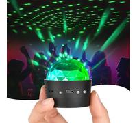 URAQT Mini Luces Discoteca, 2 en 1 Bola Discoteca LED Luz Nocturna con Pantalla, 360° Giratoria Bola de DJ, Control de Voz USB, Bola de Discoteca Recargable, Luz de Fiesta para Casa,Bar,Cumpleaños