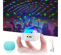 URAQT Mini luz de bola de discoteca RGB, recargable por USB, luz de escenario activada por sonido para todas las fiestas y decoración interior del coche, 3 colores