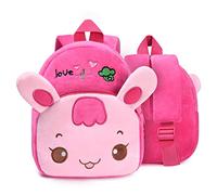 URAQT Mochila Infantil, Toddler Kids Mochila Escolar, Suave Mochila de Felpa de Conejito Rosa, Mochila Linda Guardería para Niñas de 1 a 3 Años