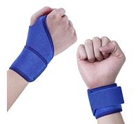 URAQT Muñequera Tunel Carpiano, 2pcs Ajustable Muñequera Transpirable, Neopreno Muñequeras Deportivas, Soporte de Muñeca para Musculación, Boxeo, Calistenia, Gym, Previene Tendinitis, Unisex(Azul)