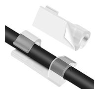 URAQT Organizador Clip de Cable, 80 PCS-7mm Gestión de Cable Eléctrico con Adhesivo, Grapas de Pared para Cable para Cables Electricos de USB, TV, Cargador, Audio para Hogar, Oficina, Coche y Taller