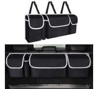 URAQT Organizador de Maletero de Coche, Bolsa de Almacenamiento Plegable para Coche con 4 Bolsillos, Bolsa Impermeable para Maletero del Asiento Trasero, 3 Correas de Hombro Ajustables