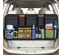 URAQT Organizador Maletero, Bolsas de Malla para Coche con 9 Bolsillos, Correa Ajustable y 3 Cinta de Fijación, Adecuado para SUV, MVP, 52x105cm