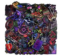 URAQT Paquete de Pegatinas, 150Pcs Neón Pegatinas Graffiti Stickers, Impermeable Pegatinas Moto, Vinilo Pegatinas Decorativas para Portátiles, Maleta, Coche, Bicicletas, Motocicletas, Monopatines