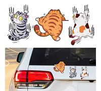 URAQT Pegatina 3D Coche, 3 Arañazos de Gato Etiqueta Engomada Impermeable del Coche del PVC, Pegatinas Personalizadas para Coches, Pegatinas de Coches Dibujos Animados, Apto para Coches, portátiles