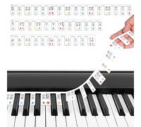 URAQT Pegatinas de silicona reutilizables para piano, 88 pegatinas para teclado de piano, pegatinas extraíbles para piano, pegatina para piano para niños y principiantes (colorido)