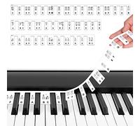 URAQT Pegatinas de Silicona Reutilizables Para Piano, 88 Teclas, Teclado Extraíble Para Niños y Principiantes (Negro)