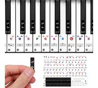 URAQT Pegatinas para teclas de piano, pegatinas de teclado de PVC transparente para teclas 37/49/54/61/88, notas de teclado de piano extraíbles, para niños y principiantes (colorido)