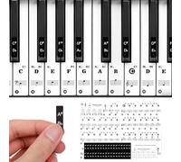 URAQT Pegatinas para teclas de piano, pegatinas de teclado de PVC transparente para teclas 37/49/54/61/88, notas de teclado de piano extraíbles, para niños y principiantes (negro)