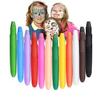 URAQT Pinturas Cara para Niños, 12 Colores Seguridad No Tóxica Pintacaras Infantil, Pintura Corporal y Facial para Barriga Embarazada, Pinturas Maquillaje Halloween Festival Fiesta Cosplay adulto niño
