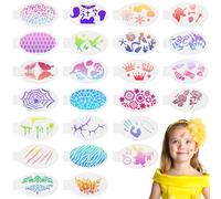 URAQT Plantilla de Pinturas Cara, 24 Plantillas para Pintura Facial para Niños Adulto, Plantillas para Pintura Corporal Reutilizables para Halloween Fiestas de Maquillaje Carnaval (Varios)