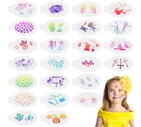 URAQT Plantilla de Pinturas Cara, 24 Plantillas para Pintura Facial para Niños Adulto, Plantillas para Pintura Corporal Reutilizables para Halloween Fiestas de Maquillaje Carnaval (Halloween)