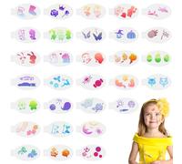 URAQT Plantilla de Pinturas Cara, 30 Plantillas para Pintura Facial para Niños Adulto, Plantillas para Pintura Corporal Reutilizables para Navidad Fiestas de Maquillaje Carnaval