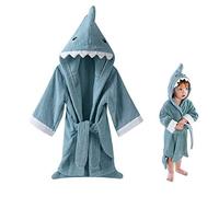 URAQT Toalla Bebe Recien Nacido, Toalla Baño con Capucha, Poncho Toalla Suave para Niños y Niñas, Toalla Playa Bebe Niños Extra Absorbente (Tiburón)