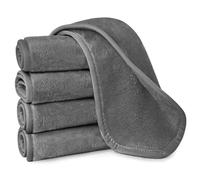 URAQT Toalla Facial Desmaquillante de Microfibra, 5 Pcs Gris Oscuro Toallas Desmaquillantes Reutilizables, Paño de Limpieza de Hipoalergénica para Todo Tipo de Lavado de Piel Limpieza Facial 40x17cm